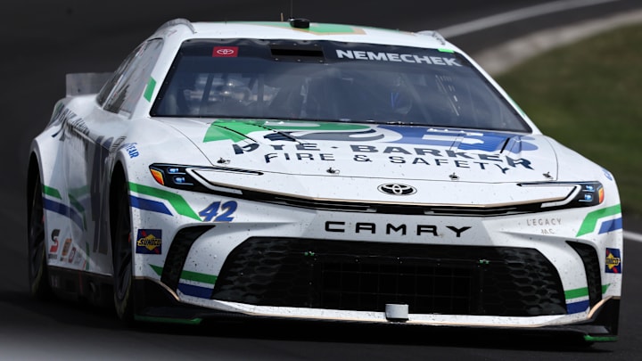 Pye-Barker Fire & Safety will return to LEGACY MOTOR CLUB in 2025, serving as a 14-race primary sponsor for John Hunter Nemechek and the No. 42 Toyota Camry XSE. Pye-Barker Fire & Safety will return to LEGACY MOTOR CLUB in 2025, serving as a 14-race primary sponsor for John Hunter Nemechek and the No. 42 Toyota Camry XSE.