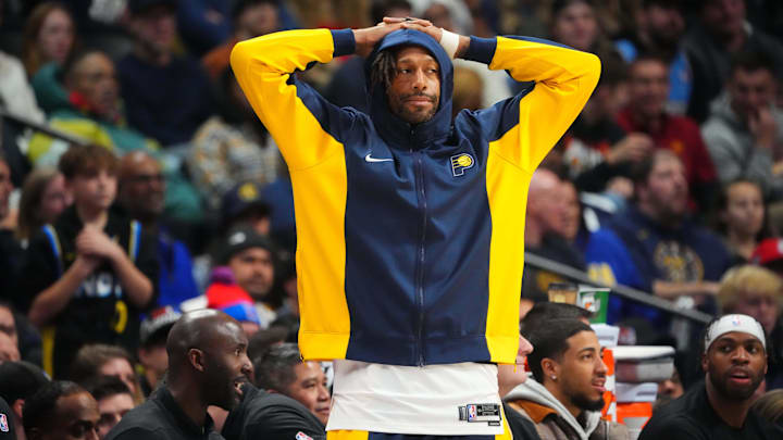 Indiana Pacers forward James Johnson (16) in the second quarter of a game against the Denver Nuggets.