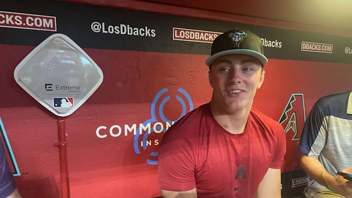 Slade Caldwell talks with the media