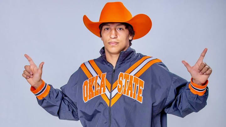 2026 Oklahoma State Cowboy wrestling commit Jordyn Raney recently secured the 138lb title in Fargo with a 19-14 decision over future Cowboy teammate Kellen Wolbert.