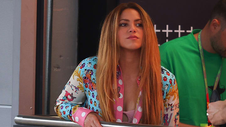 Shakira en el Gran Premio de España de la Fórmula 1, uno de los tantos en los que acompañó a Lewis Hamilton