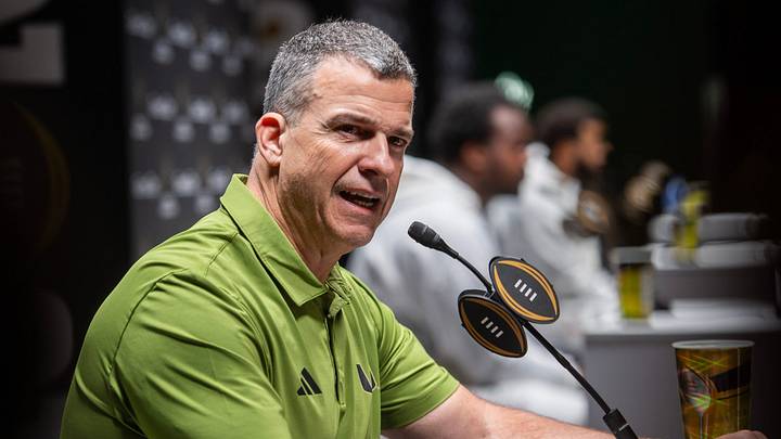 University of Miami Head Coach Mario Cristobal talks at Media Day during the College Football Playoff on Saturday, Jan. 17, 2026. University of Miami Head Coach Mario Cristobal talks at Media Day during the College Football Playoff on Saturday, Jan. 17, 2026.