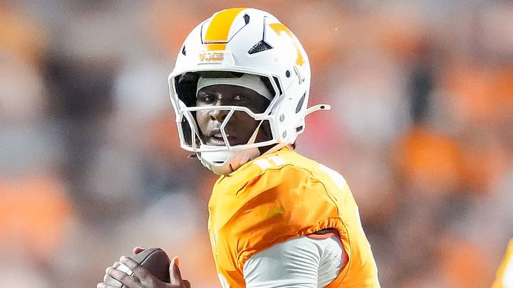 Tennessee quarterback Faizon Brandon (11) looks to throw during Tennessee’s college football game against Kennesaw State at Neyland Stadium in Knoxville on Sept. 19, 2026.