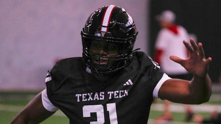 Bailey goes through a drill during Texas Tech’s spring football practice in April. 