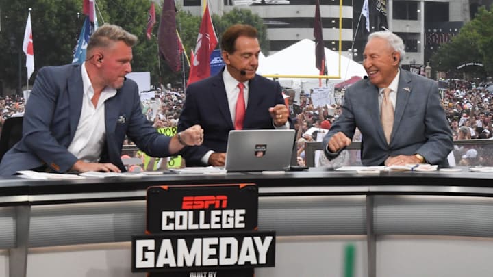 Nick Saban (center) had some harsh truths for the powers-that-be in the Florida Gators football program.