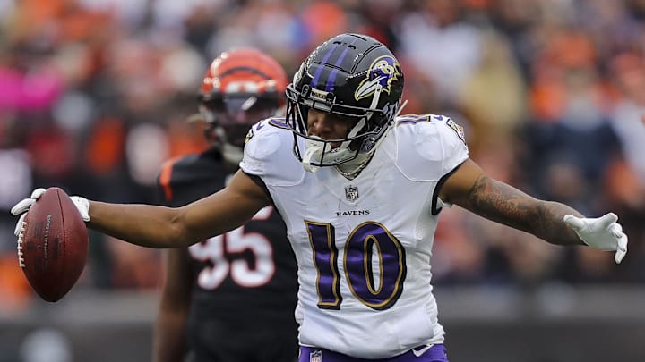 Former Baltimore Ravens wide receiver Demarcus Robinson against the Cincinnati Bengals. Former Baltimore Ravens wide receiver Demarcus Robinson against the Cincinnati Bengals.