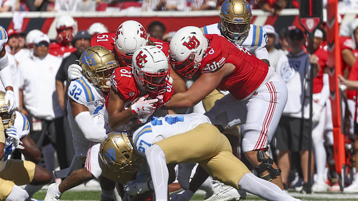 Sep 23, 2023; Salt Lake City, Utah, USA; Utah Utes wide receiver Mikey Matthews (81) runs after a catch against the UCLA Bruins in the second quarter at Rice-Eccles Stadium. Mandatory Credit: Rob Gray-Imagn Images
