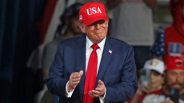 President Donald J. Trump arrives on stage for a rally to support Michael Whatley Wednesday, Sept. 16, 2026, at the Gastonia Municipal Airport. President Donald J. Trump arrives on stage for a rally to support Michael Whatley Wednesday, Sept. 16, 2026, at the Gastonia Municipal Airport.