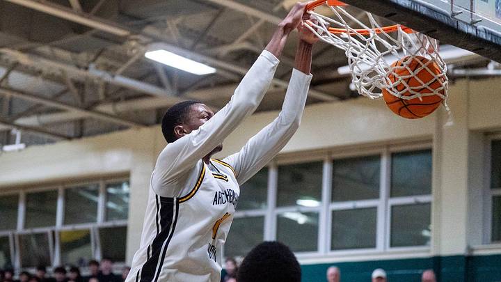 Archbishop Wood's Jaydn Jenkins, 11, dunks against La Salle during a Philadelphia Catholic League boys’ basketball game in Warminster on Feb. 6, 2026.