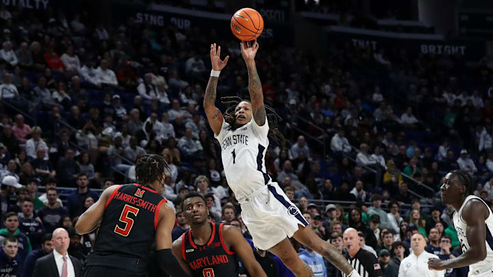 Penn State Nittany Lions guard Ace Baldwin Jr. shoots the ball during the first half against the Maryland Terrapins at Bryce Jordan Center. 