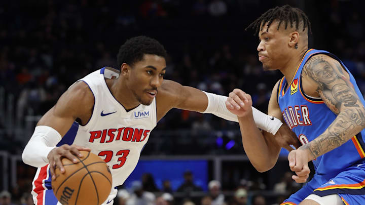 Jan 28, 2024; Detroit, Michigan, USA; Detroit Pistons guard Jaden Ivey (23) 
