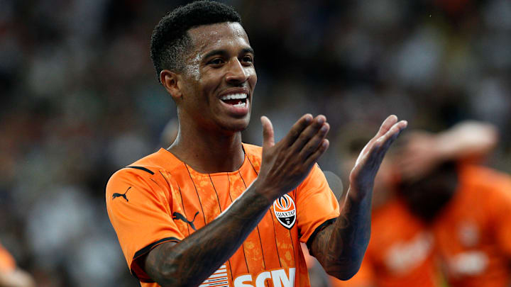 Marcos Antonio of Shahtar Donetsk celebrates his goal...