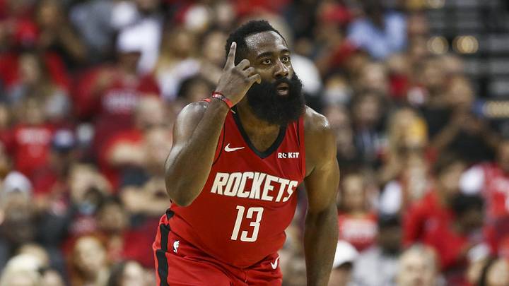Nov 6, 2019; Houston, TX, USA; Houston Rockets guard James Harden (13) reacts after making a basket during the second quarter against the Golden State Warriors at Toyota Center. Mandatory Credit: Troy Taormina-Imagn Images Nov 6, 2019; Houston, TX, USA; Houston Rockets guard James Harden (13) reacts after making a basket during the second quarter against the Golden State Warriors at Toyota Center. Mandatory Credit: Troy Taormina-Imagn Images