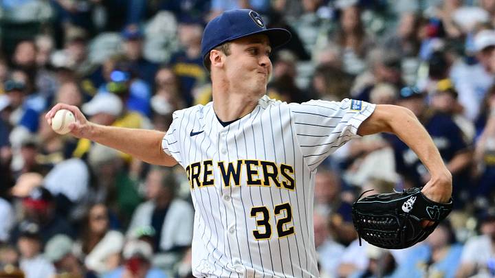 Sep 27, 2026; Milwaukee, Wisconsin, USA; Milwaukee Brewers starting pitcher Jacob Misiorowski (32) throws a pitch in the first inning against the St. Louis Cardinals at American Family Field. Mandatory Credit: Benny Sieu-Imagn Images Sep 27, 2026; Milwaukee, Wisconsin, USA; Milwaukee Brewers starting pitcher Jacob Misiorowski (32) throws a pitch in the first inning against the St. Louis Cardinals at American Family Field. Mandatory Credit: Benny Sieu-Imagn Images