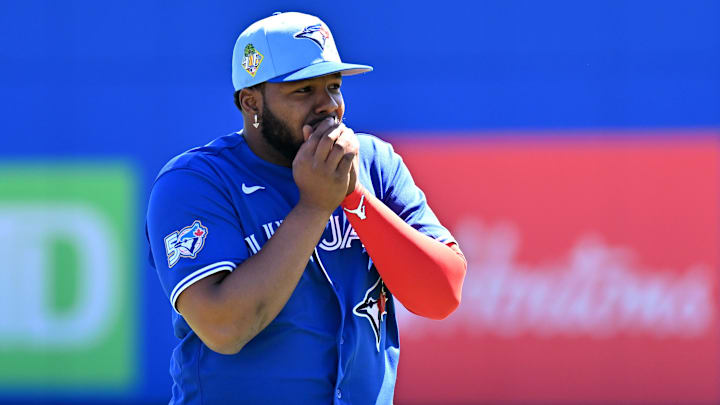 Vladimir Guerrero Jr warming up. 