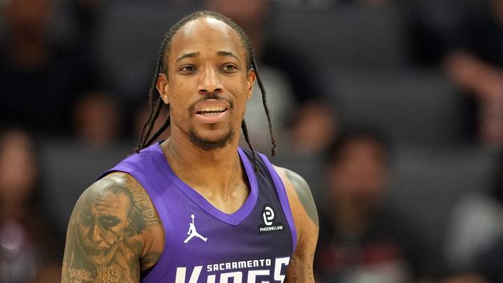 Apr 3, 2026; Sacramento, California, USA; Sacramento Kings guard DeMar DeRozan (10) during the second quarter against the New Orleans Pelicans at Golden 1 Center. Mandatory Credit: Darren Yamashita-Imagn Images Apr 3, 2026; Sacramento, California, USA; Sacramento Kings guard DeMar DeRozan (10) during the second quarter against the New Orleans Pelicans at Golden 1 Center. Mandatory Credit: Darren Yamashita-Imagn Images