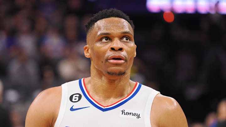 Los Angeles Clippers point guard Russell Westbrook (0) against the Sacramento Kings at Golden 1 Center. Los Angeles Clippers point guard Russell Westbrook (0) against the Sacramento Kings at Golden 1 Center.