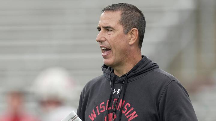 Wisconsin head coach Luke Fickell is shown during practice Thursday, August 13, 2026 at Camp Randall Stadium in Madison, Wisconsin.