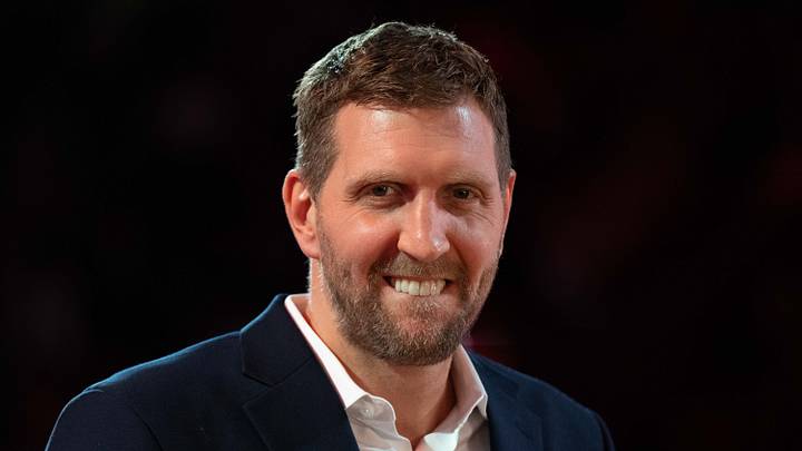 February 20, 2022; Cleveland, Ohio, USA; NBA great Dirk Nowitzki before the 2022 NBA All-Star Game at Rocket Mortgage FieldHouse. Mandatory Credit: Kyle Terada-USA TODAY Sports