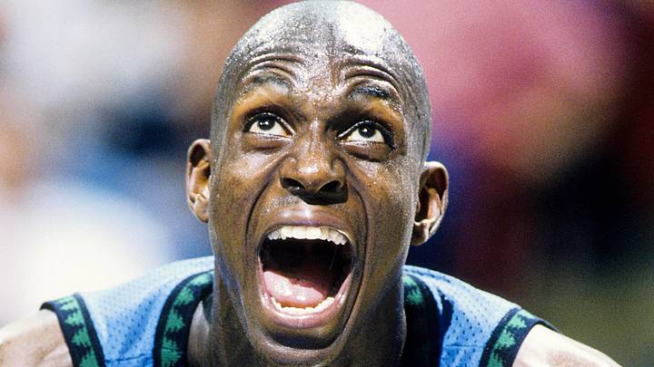Unknown date; Orlando, FL; USA; FILE PHOTO; Minnesota Timberwolves forward Kevin Garnett (21) reacts on the court against the Orlando Magic at the Orlando Arena. Mandatory Credit: RVR Photos-Imagn Images