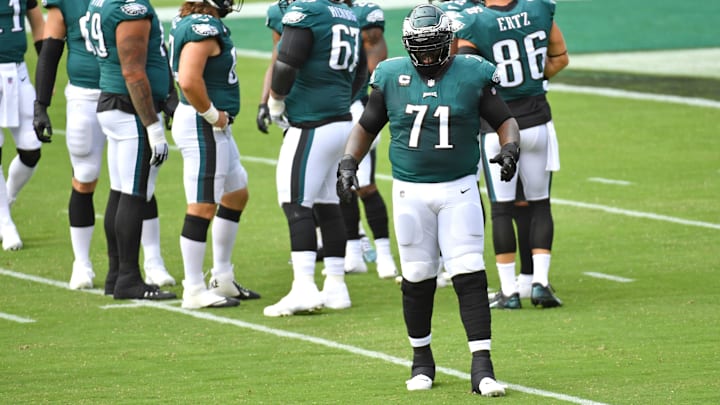 Former Philadelphia Eagles offensive tackle Jason Peters (71) against the Cincinnati Bengals at Lincoln Financial Field. 