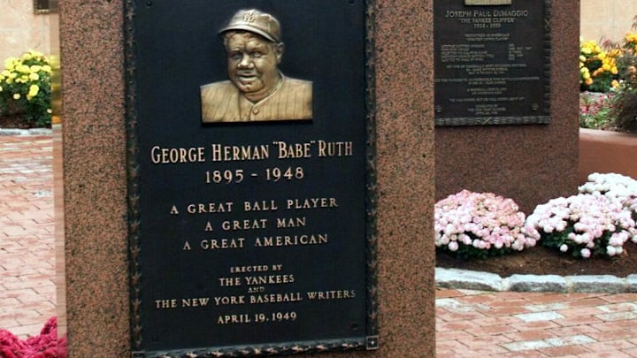 Oct 27, 1999; New York, NY, USA; Monument of Babe Ruth at the monuments in the outfield of Yankee Stadium Oct 27, 1999; New York, NY, USA; Monument of Babe Ruth at the monuments in the outfield of Yankee Stadium