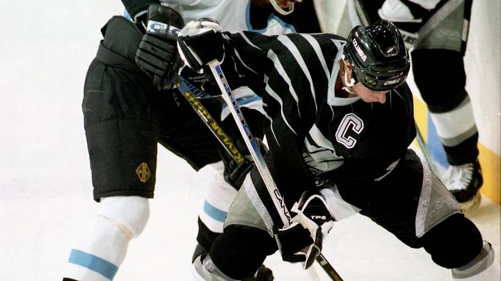 Martin Lepage (24) of the Nashville Knights and Rob Schriner of the Columbus Chill battle over the puck. The Knights busted loose in the third period to win 4-1 before 2,845 fans at Municipal Auditorium on Nov. 1, 1994. Martin Lepage (24) of the Nashville Knights and Rob Schriner of the Columbus Chill battle over the puck. The Knights busted loose in the third period to win 4-1 before 2,845 fans at Municipal Auditorium on Nov. 1, 1994.