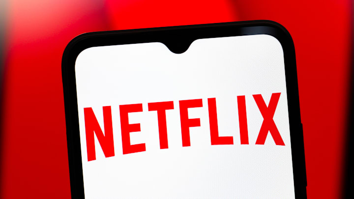 In this photo illustration, the Netflix logo is seen...