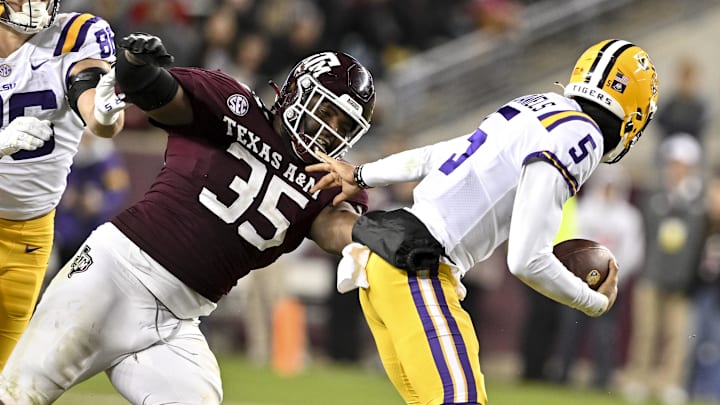 Nov 26, 2022; College Station, Texas, USA;  Texas A&M Aggies defensive lineman McKinnley Jackson.