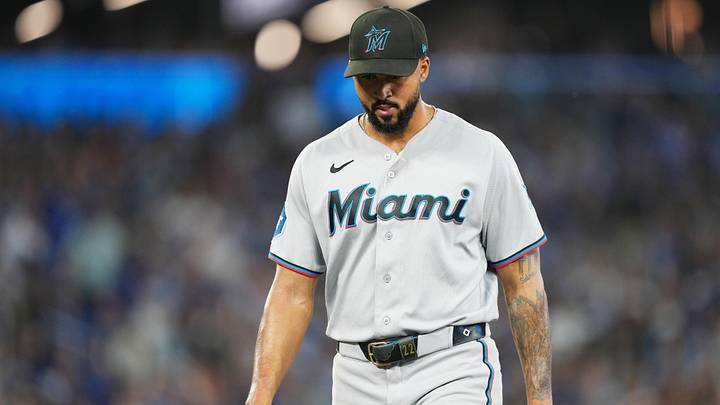 May 26, 2026; Toronto, Ontario, CAN; Miami Marlins starting pitcher Sandy Alcantara (22) walks towards the dugout against the Toronto Blue Jays during the sixth inning at the Rogers Centre. Mandatory Credit: Nick Turchiaro-Imagn Images May 26, 2026; Toronto, Ontario, CAN; Miami Marlins starting pitcher Sandy Alcantara (22) walks towards the dugout against the Toronto Blue Jays during the sixth inning at the Rogers Centre. Mandatory Credit: Nick Turchiaro-Imagn Images