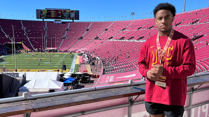 Shahn Alston visiting USC during a game day.
