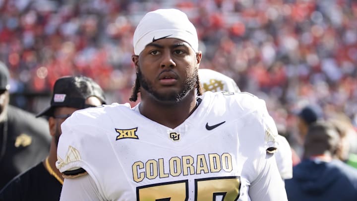 Colorado Buffalos offensive tackle Jordan Seaton against the Arizona Wildcats at Arizona Stadium. 