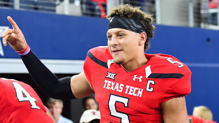 Patrick Mahomes threw for over 5,000 yards and accounted for 53 touchdowns in his final season at Texas Tech.