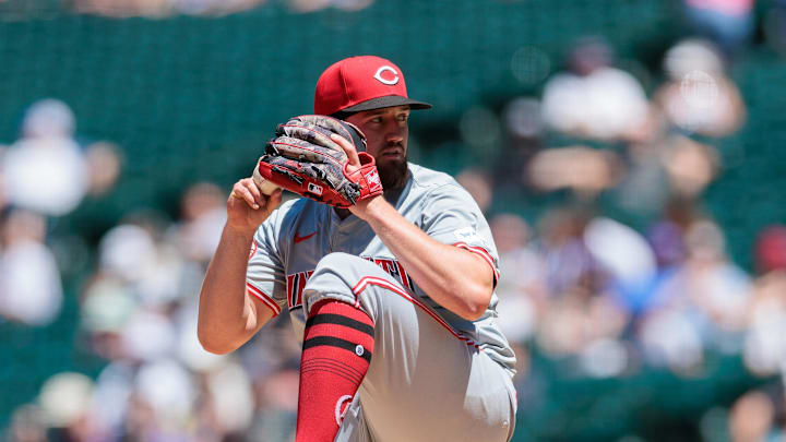 Jun 5, 2024; Denver, Colorado, USA; Cincinnati Reds starting pitcher Graham Ashcraft (51) delivers a pitch during the third inning Colorado Rockies at Coors Field. Mandatory Credit: Andrew Wevers-Imagn Images