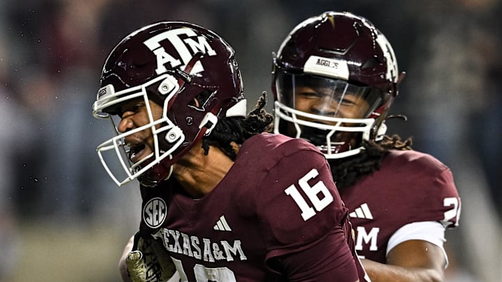 Nov 11, 2023; College Station, Texas, USA; Texas A&M Aggies quarterback Jaylen Henderson (16)