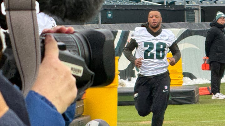 Eagles running back Saquon Barkley needs 60 yards to reach 1,000 yards rushing this season. Eagles running back Saquon Barkley needs 60 yards to reach 1,000 yards rushing this season.