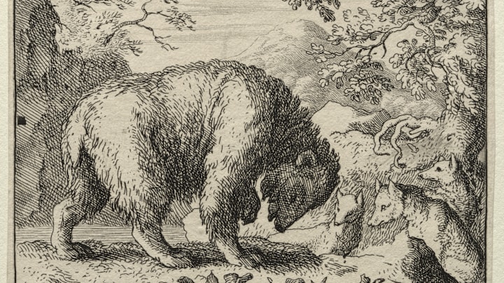 Reynard The Fox: Reynard Promises Honey To The Bear. Creator: Allart Van Everdingen (Dutch