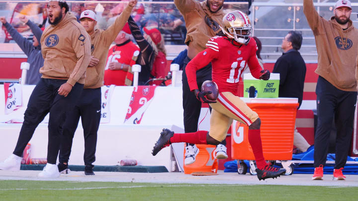 Nov 19, 2023; Santa Clara, California, USA; San Francisco 49ers wide receiver Brandon Aiyuk (11)