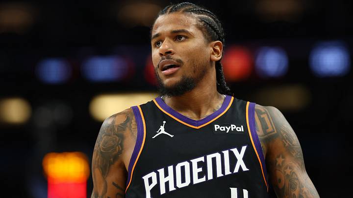 Apr 27, 2026; Phoenix, Arizona, USA; Phoenix Suns guard Jalen Green (4) against the Oklahoma City Thunder during game four of the first round of the 2026 NBA Playoffs at Mortgage Matchup Center. Mandatory Credit: Mark J. Rebilas-Imagn Images Apr 27, 2026; Phoenix, Arizona, USA; Phoenix Suns guard Jalen Green (4) against the Oklahoma City Thunder during game four of the first round of the 2026 NBA Playoffs at Mortgage Matchup Center. Mandatory Credit: Mark J. Rebilas-Imagn Images
