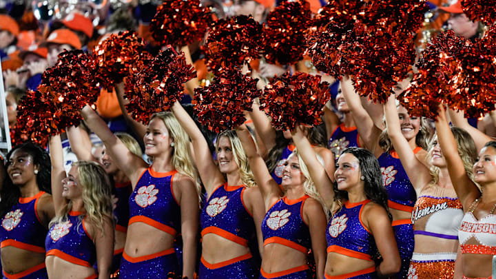 Sep 4, 2021; Charlotte, North Carolina, USA; Clemson Tigers cheerleaders