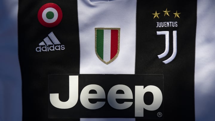 Juventus Home Shirt with Jeep and Adidas Displayed Juventus Home Shirt with Jeep and Adidas Displayed