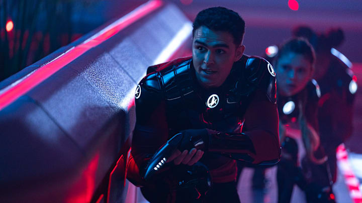 L-R: George Hawkins, Bella Shepard and Kerrice Brooks in season 1 , episode 3 of Star Trek: Starfleet Academy streaming on Paramount+. Photo Credit: John Medland/Paramount+