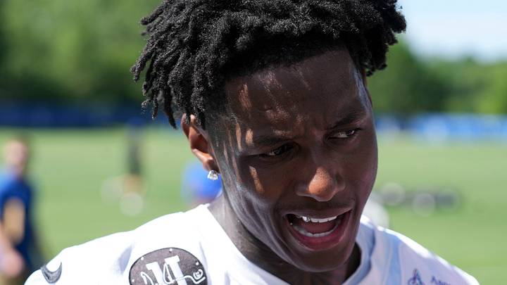Indianapolis Colts cornerback Sauce Gardner speaks to the media