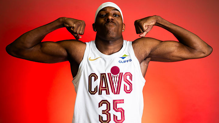 Sep 29, 2025; Cleveland, OH, USA; Cleveland Cavaliers forward Nae'Qwan Tomlin (35) during media day at Rocket Arena. Mandatory Credit: Ken Blaze-Imagn Images Sep 29, 2025; Cleveland, OH, USA; Cleveland Cavaliers forward Nae'Qwan Tomlin (35) during media day at Rocket Arena. Mandatory Credit: Ken Blaze-Imagn Images