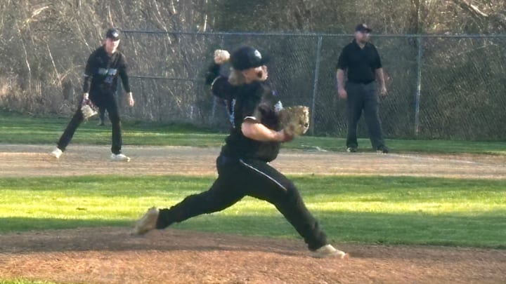 Landon Wolusky is part of Oyster River's deep pitching staff.