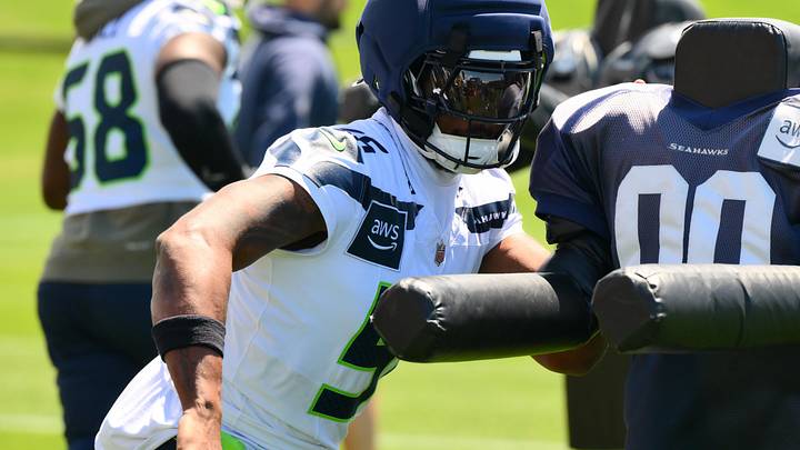 Seattle Seahawks linebacker Dante Fowler runs drills during minicamp at Virginia Mason Athletic Center. Seattle Seahawks linebacker Dante Fowler runs drills during minicamp at Virginia Mason Athletic Center.