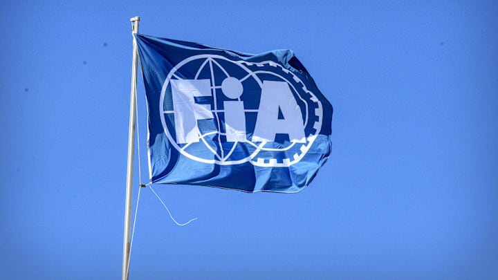 Nov 3, 2019; Austin, TX, USA; A view of the FIA Formula One flag before the United States Grand Prix at Circuit of the Americas. Mandatory Credit: Jerome Miron-Imagn Images