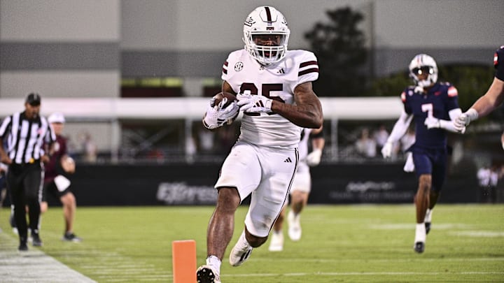 Sep 9, 2023; Starkville, Mississippi, USA; Mississippi State Bulldogs running back Jeffery Pittman