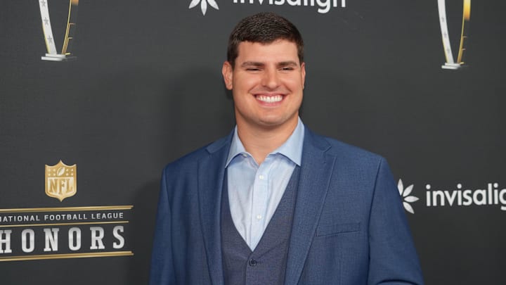 Feb 6, 2025; New Orleans, LA, USA; Trey Hendrickson on the red carpet before Super Bowl LIX NFL Honors at Saenger Theatre. Mandatory Credit: Kirby Lee-Imagn Images Feb 6, 2025; New Orleans, LA, USA; Trey Hendrickson on the red carpet before Super Bowl LIX NFL Honors at Saenger Theatre. Mandatory Credit: Kirby Lee-Imagn Images