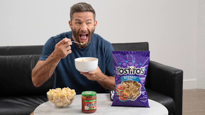 Julian Edelman digs into Tostitos Salsa Cereal
